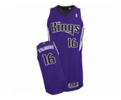 Men's Adidas Sacramento Kings #16 Peja Stojakovic Authentic Purple Road NBA Jersey