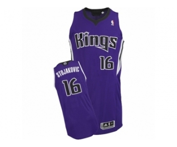 Men's Adidas Sacramento Kings #16 Peja Stojakovic Authentic Purple Road NBA Jersey