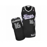 Men's Adidas Sacramento Kings #16 Peja Stojakovic Swingman Black Alternate NBA Jersey