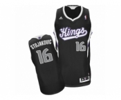 Men's Adidas Sacramento Kings #16 Peja Stojakovic Swingman Black Alternate NBA Jersey