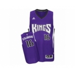 Men's Adidas Sacramento Kings #16 Peja Stojakovic Swingman Purple Road NBA Jersey