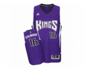 Men's Adidas Sacramento Kings #16 Peja Stojakovic Swingman Purple Road NBA Jersey