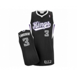 Men's Adidas Sacramento Kings #3 Skal Labissiere Authentic Black Alternate NBA Jersey