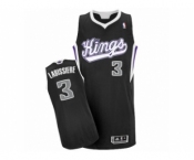 Men's Adidas Sacramento Kings #3 Skal Labissiere Authentic Black Alternate NBA Jersey