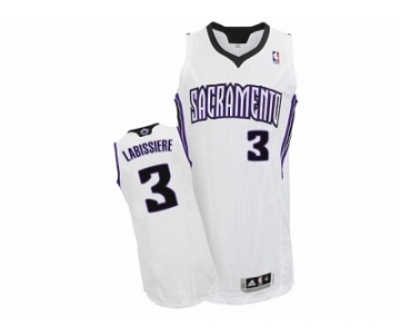 Men's Adidas Sacramento Kings #3 Skal Labissiere Authentic White Home NBA Jersey