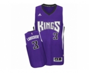 Men's Adidas Sacramento Kings #3 Skal Labissiere Swingman Purple Road NBA Jersey