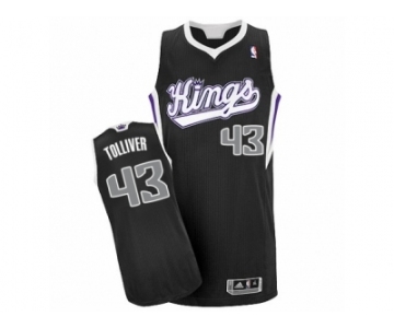 Men's Adidas Sacramento Kings #43 Anthony Tolliver Authentic Black Alternate NBA Jersey