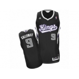 Men's Adidas Sacramento Kings #9 Langston Galloway Swingman Black Alternate NBA Jersey