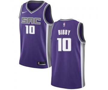 Men's Nike Sacramento Kings #10 Mike Bibby Authentic Purple Road NBA Jersey - Icon Edition