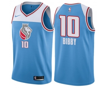 Men's Nike Sacramento Kings #10 Mike Bibby Swingman Blue NBA Jersey - City Edition