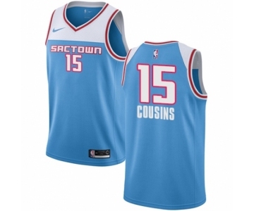 Men's Nike Sacramento Kings #15 DeMarcus Cousins Swingman Blue NBA Jersey - 2018-19 City Edition