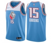 Men's Nike Sacramento Kings #15 DeMarcus Cousins Swingman Blue NBA Jersey - City Edition