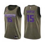 Men's Nike Sacramento Kings #15 Vince Carter Swingman Green Salute to Service NBA Jersey