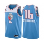 Men's Nike Sacramento Kings #16 Peja Stojakovic Authentic Blue NBA Jersey - City Edition