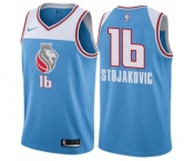 Men's Nike Sacramento Kings #16 Peja Stojakovic Authentic Blue NBA Jersey - City Edition