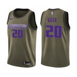 Men's Nike Sacramento Kings #20 Harry Giles Swingman Green Salute to Service NBA Jersey