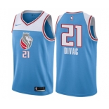 Men's Nike Sacramento Kings #21 Vlade Divac Swingman Blue NBA Jersey - City Edition