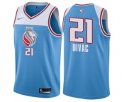 Men's Nike Sacramento Kings #21 Vlade Divac Swingman Blue NBA Jersey - City Edition