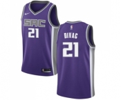 Men's Nike Sacramento Kings #21 Vlade Divac Swingman Purple Road NBA Jersey - Icon Edition