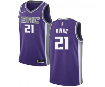 Men's Nike Sacramento Kings #21 Vlade Divac Swingman Purple Road NBA Jersey - Icon Edition