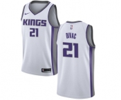 Men's Nike Sacramento Kings #21 Vlade Divac Swingman White NBA Jersey - Association Edition