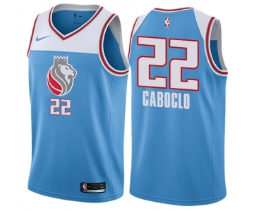 Men's Nike Sacramento Kings #22 Bruno Caboclo Authentic Blue NBA Jersey - City Edition