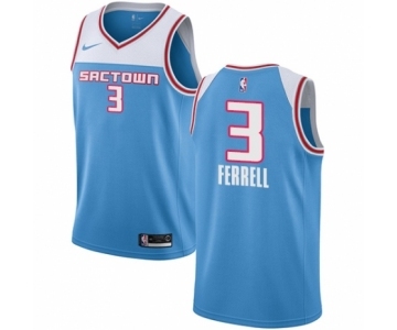 Men's Nike Sacramento Kings #3 Yogi Ferrell Swingman Blue NBA Jersey - 2018-19 City Edition