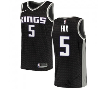 Men's Nike Sacramento Kings #5 De'Aaron Fox Swingman Black NBA Jersey Statement Edition