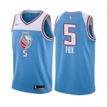 Men's Nike Sacramento Kings #5 De'Aaron Fox Swingman Blue NBA Jersey - City Edition