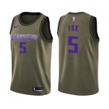 Men's Nike Sacramento Kings #5 De'Aaron Fox Swingman Green Salute to Service NBA Jersey