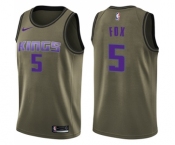 Men's Nike Sacramento Kings #5 De'Aaron Fox Swingman Green Salute to Service NBA Jersey