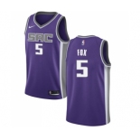 Men's Nike Sacramento Kings #5 De'Aaron Fox Swingman Purple Road NBA Jersey - Icon Edition