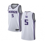 Men's Nike Sacramento Kings #5 De'Aaron Fox Swingman White NBA Jersey - Association Edition