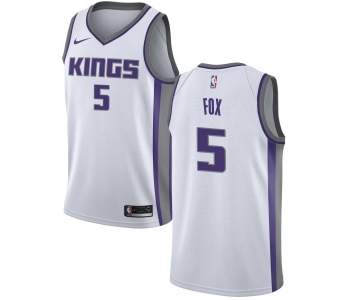 Men's Nike Sacramento Kings #5 De'Aaron Fox Swingman White NBA Jersey - Association Edition