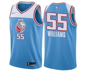 Men's Nike Sacramento Kings #55 Jason Williams Authentic Blue NBA Jersey - City Edition