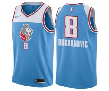 Men's Nike Sacramento Kings #8 Bogdan Bogdanovic Authentic Blue NBA Jersey - City Edition