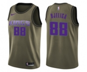 Men's Nike Sacramento Kings #88 Nemanja Bjelica Swingman Green Salute to Service NBA Jersey