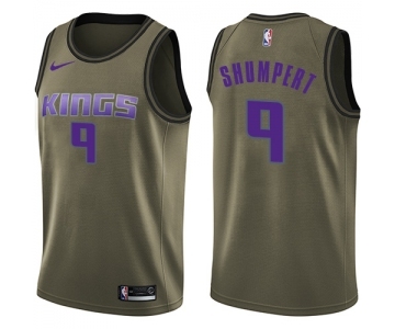 Men's Nike Sacramento Kings #9 Iman Shumpert Swingman Green Salute to Service NBA Jersey