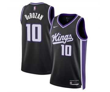 Men's Sacramento Kings #10 DeMar DeRozan Black Icon Edition Swingman Stitched Basketball Jersey