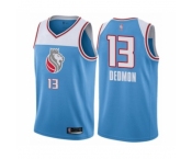 Men's Sacramento Kings #13 Dewayne Dedmon Authentic Blue Basketball Jersey - City Edition