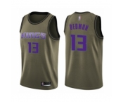 Men's Sacramento Kings #13 Dewayne Dedmon Swingman Green Salute to Service Basketball Jersey