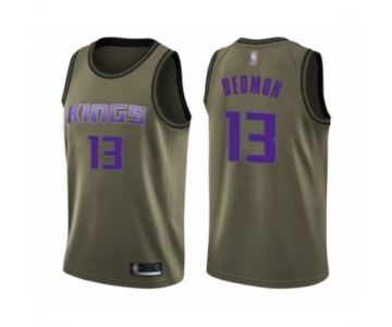 Men's Sacramento Kings #13 Dewayne Dedmon Swingman Green Salute to Service Basketball Jersey