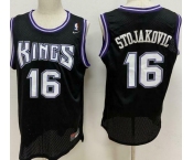 Men's Sacramento Kings #16 Peja Stojakovic Black Soul Swingman Jersey