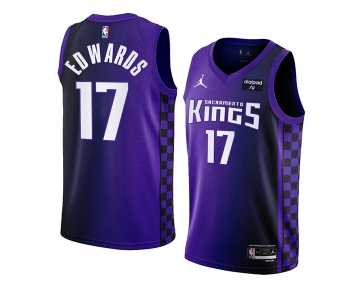 Men's Sacramento Kings #17 Kessler Edwards Purple 2023-24 Statement Edition Swingman Stitched Jersey