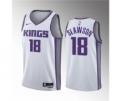 Men's Sacramento Kings #18 Jalen Slawson White 2023 Draft Association Edition Stitched Jersey