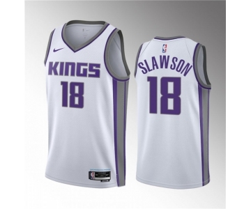 Men's Sacramento Kings #18 Jalen Slawson White 2023 Draft Association Edition Stitched Jersey