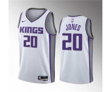 Men's Sacramento Kings #20 Colby Jones White 2023 Draft Association Edition Stitched Jersey