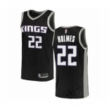 Men's Sacramento Kings #22 Richaun Holmes Authentic Black Basketball Jersey Statement Edition