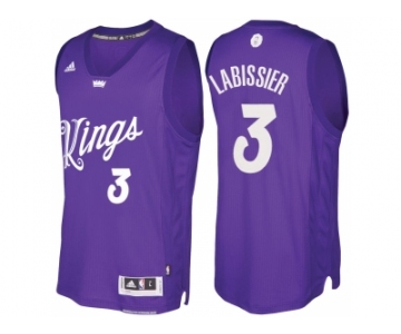 Men's Sacramento Kings #3 Skal Labissiere Purple 2016 Christmas Day NBA Swingman Jersey