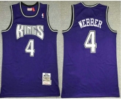 Men's Sacramento Kings #4 Chris Webber Purple 1998-99 Hardwood Classics Soul Swingman Stitched NBA Throwback Jersey